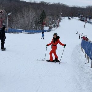 Bright Orange Ski Suit